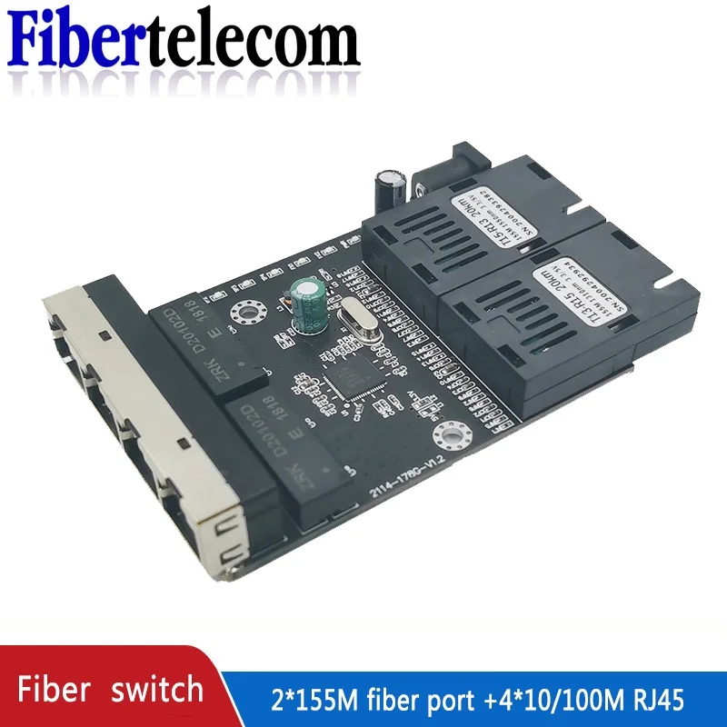 Conmutador POE inverso 2F4E 10/100M convertidor de interruptor Ethernet rápido convertidor de medios de fibra óptica Ethernet PCBA 12VIN 12VOUT - imagen 2