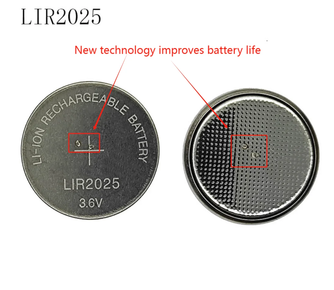 Rainpro 5PCS/LOT LIR2025 2025 New rechargeable button battery 3.6V lithium ion rechargeable battery - imagen 2