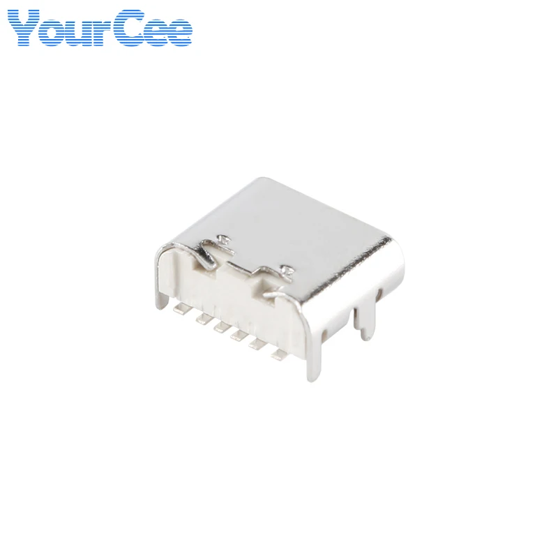 Conector hembra USB tipo C 6P/16P 4 pines fijos SMD enchufe de carga rápida de alta corriente blanco naranja azul verde 10 Uds - imagen 2
