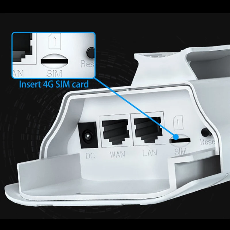 KuWFi-enrutador WIFI 4G para exteriores, con tarjeta Sim, adaptador POE de 24V resistente al agua de 300Mbps, antena inalámbrica de alta ganancia para cámara IP - imagen 5