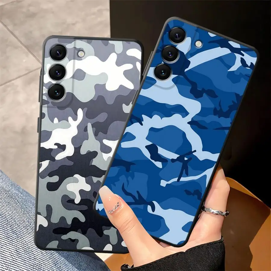 Funda para Samsung Galaxy A70 A30 A15 A10 A12 A20 A13 A04 A40 A16 A06 A05 A03 A50 funda negra suave para teléfono patrón de camuflaje - imagen 5