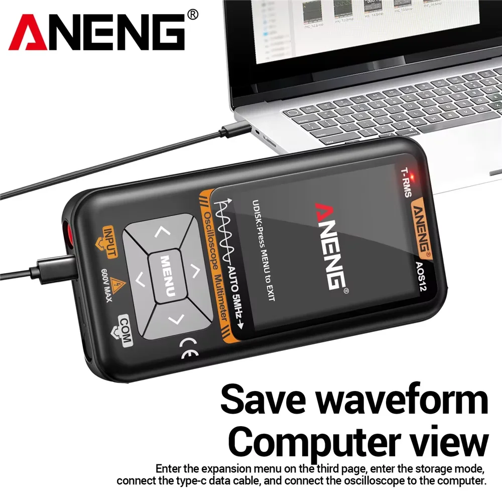 Multímetro de osciloscopio Digital ANENG AOS12 multifuncional 2 en 1 5MHZ 48MSa/s muestreo herramientas de osciloscopio eléctrico portátil - imagen 4