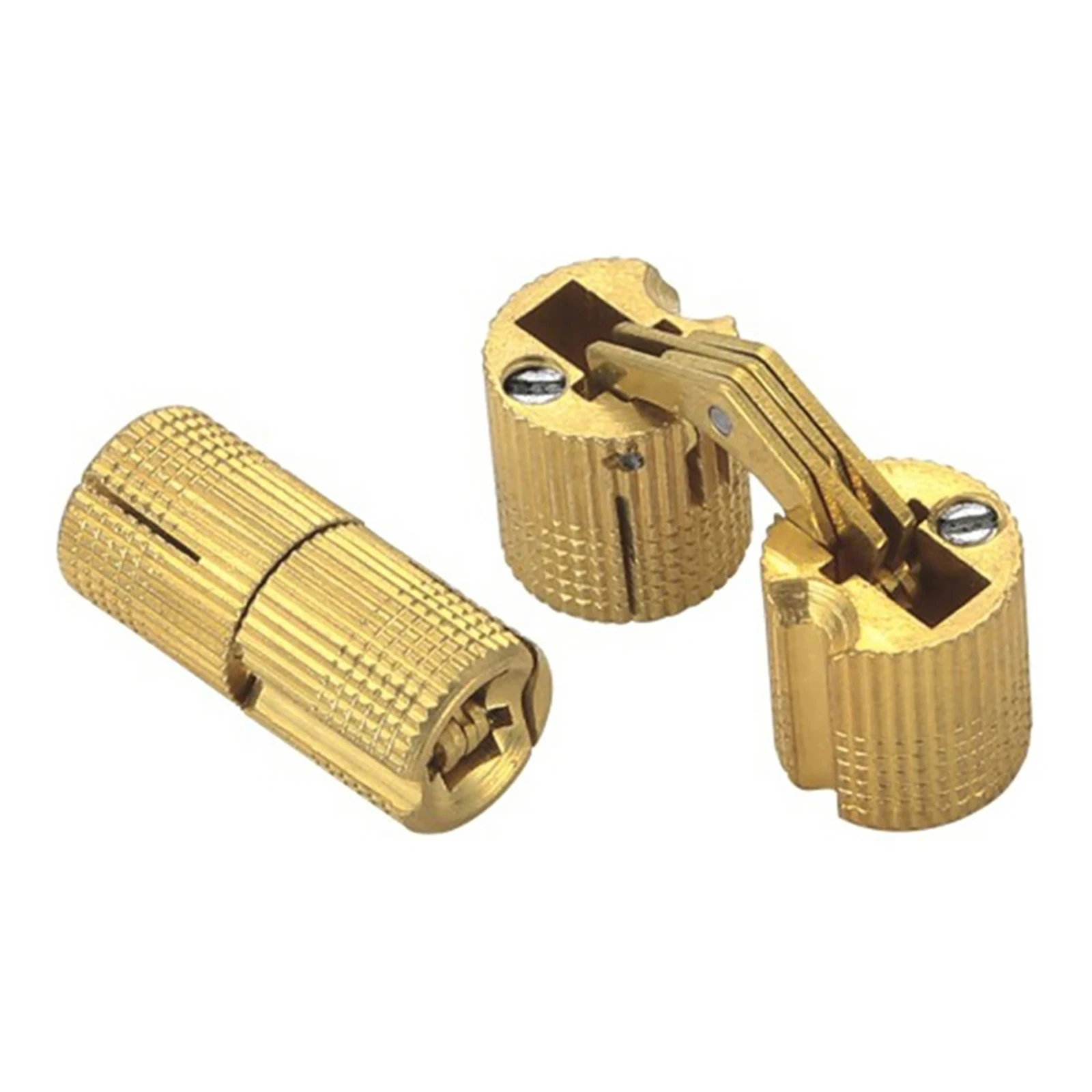 Bisagras cilíndricas de barril de cobre, montaje oculto de latón Invisible para herrajes de muebles, 10mm-18mm, 4 unidades por juego - imagen 4