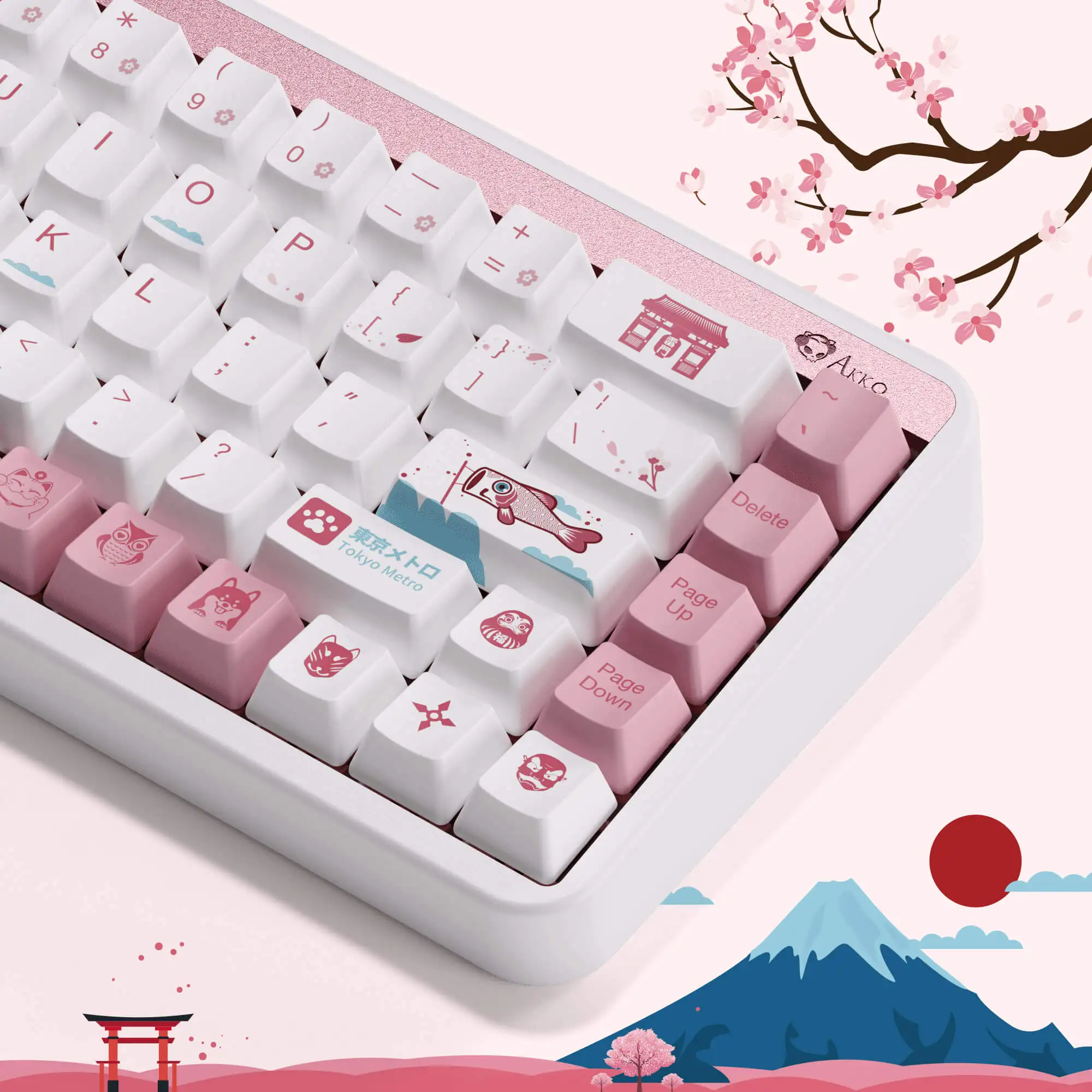 Akko JIN01 65% Teclado mecánico personalizado 68 teclas RGB intercambiable en caliente BT 5,0/2,4G inalámbrico y teclado para juegos de aluminio con cable tipo C - imagen 5