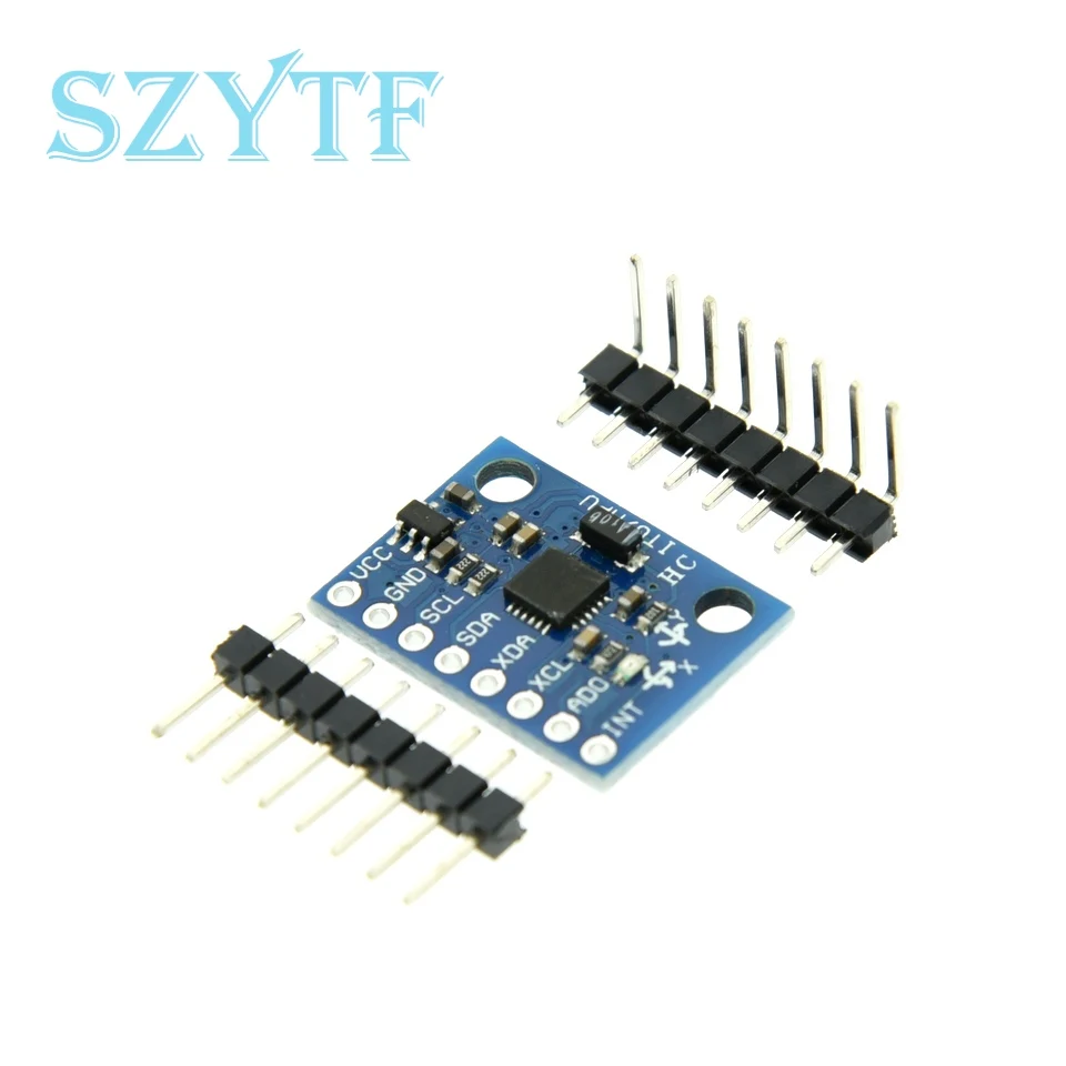 Sensores giroscópicos analógicos I2C GY-521 MPU6050 de 3 ejes, módulo acelerómetro de 3 ejes para Arduino con pines, 3-5V DC - imagen 3