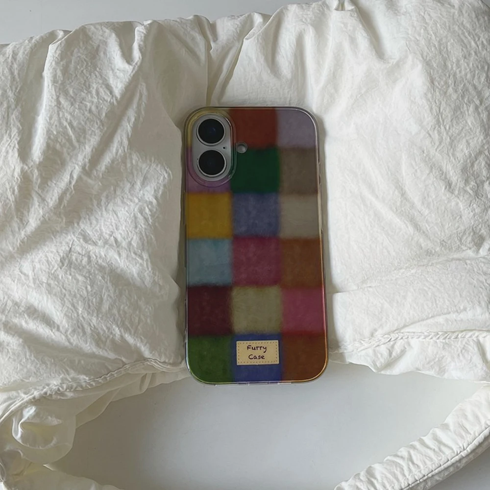 Funda de teléfono de lujo a cuadros de Color para vivo V30e V30 V29e V27 V29 V25 V21e V23e S16 S17 S15 Pro 4G 5G cubierta trasera con textura de plumas - imagen 2