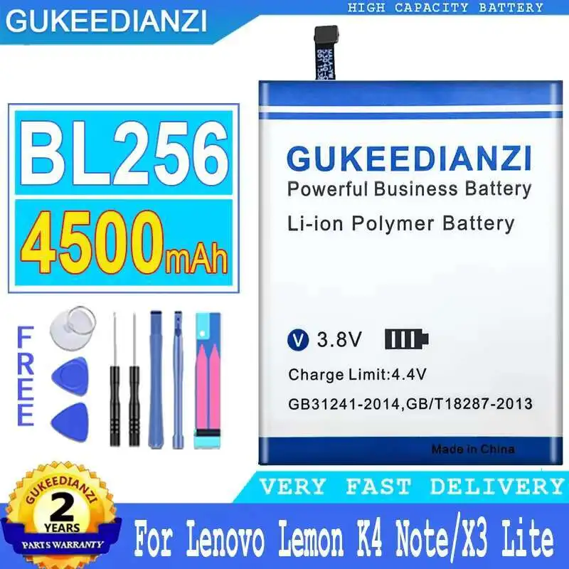 Para Lenovo Lemon K4 Note K4note X3 Lite K51c78 A7010 batería de teléfono móvil de alto rendimiento BL256 4500Mah de alta eficiencia