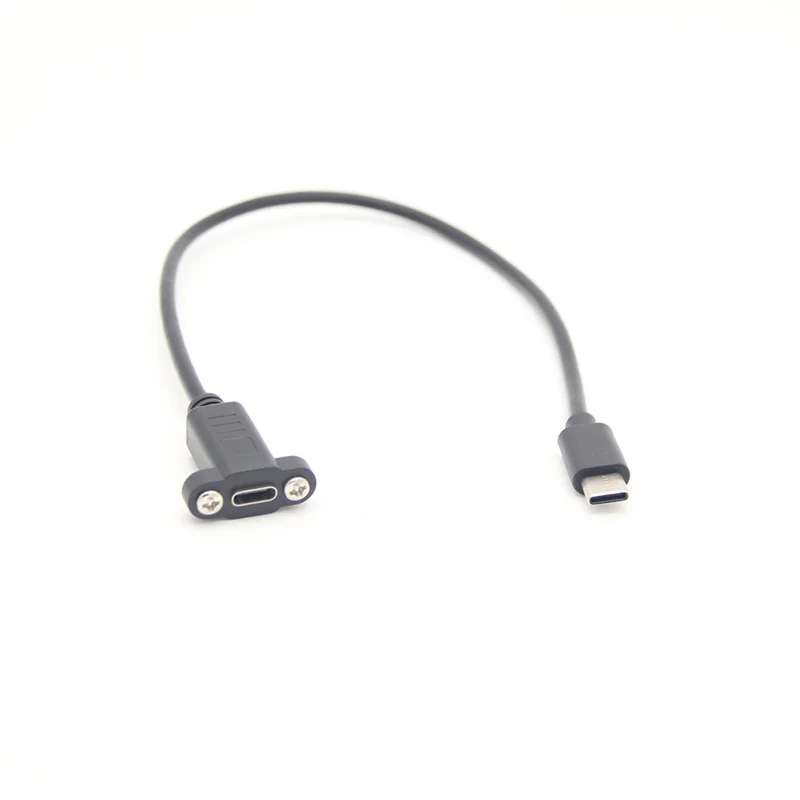 Cable de extensión USB2.0 C tipo C 3,1 macho a hembra con orificio de tornillo de montaje en Panel, espaciado de 17mm para instalación mecánica - imagen 4