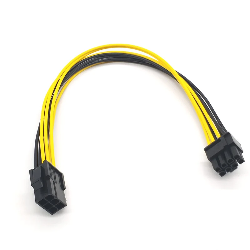 Cable de extensión de conversión de energía GPU, 20cm, 6 pines hembra a 8 pines (6 + 2) macho, tarjeta gráfica de vídeo, Cable de alimentación PCIE de 6 pines a 8 pines, 1 ud. - imagen 5