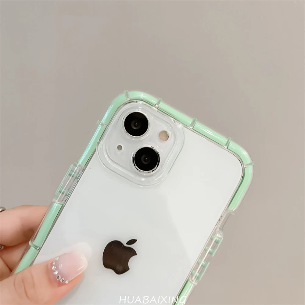 Funda luminosa de Color liso para iPhone 13, 12, 11, 14, 15 16 Pro Max XS, protección completa para cámara, funda de parachoques suave transparente a prueba de golpes - imagen 5