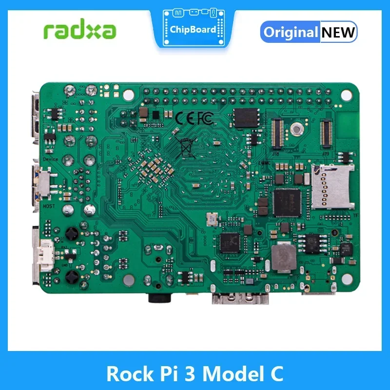RADXA Rock Pi 3C RK3566 Placa Cortex A55 de cuatro núcleos 32 bits 3200 Mb/s LPDDR4 compatible con reemplazo Raspberry Pi - imagen 4