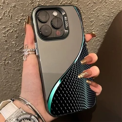 Funda de teléfono IMD plateada con líneas de panal abstractas para Xiaomi Mi 15 14 13 12 13T 14T Pro 11 Lite 5G NE Poco F6 X5 X6 M6 Pro 4G