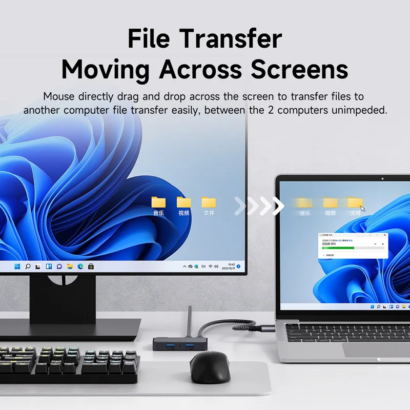 Hagibis USB 3.0 Switch 2 ordenadores que compiten dispositivos USB C y A KM Selector de interruptor para PC Escáner Ratón Teclado USB Switch Hub - imagen 5