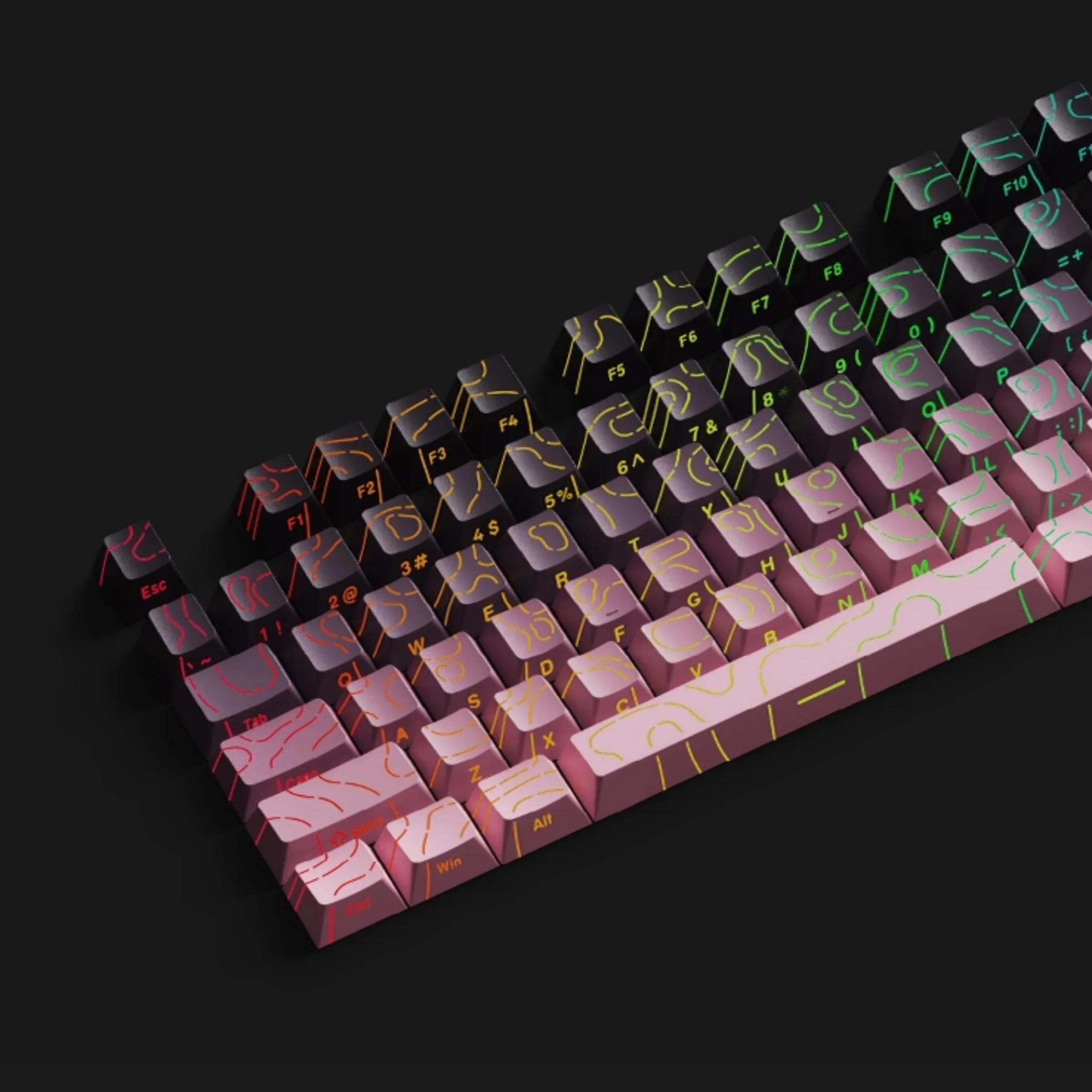 Teclas topográficas blancas de 98 teclas, teclas PBT 4,0, doble disparo, impresión lateral, brillo a través de teclas retroiluminadas para teclado mecánico MX Gamer - imagen 4