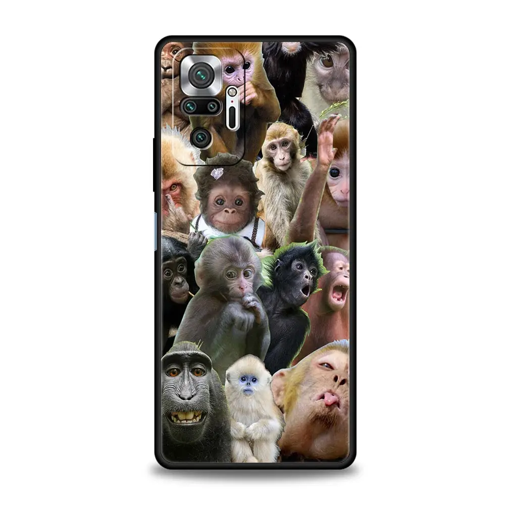 Funda de teléfono con mono divertido y bonito para Xiaomi Redmi Note 14 13 12 5G 11 10 Pro Plus 4G 9S 9 14C 13C 12C 10C 9C 9A, funda suave de TPU - imagen 4