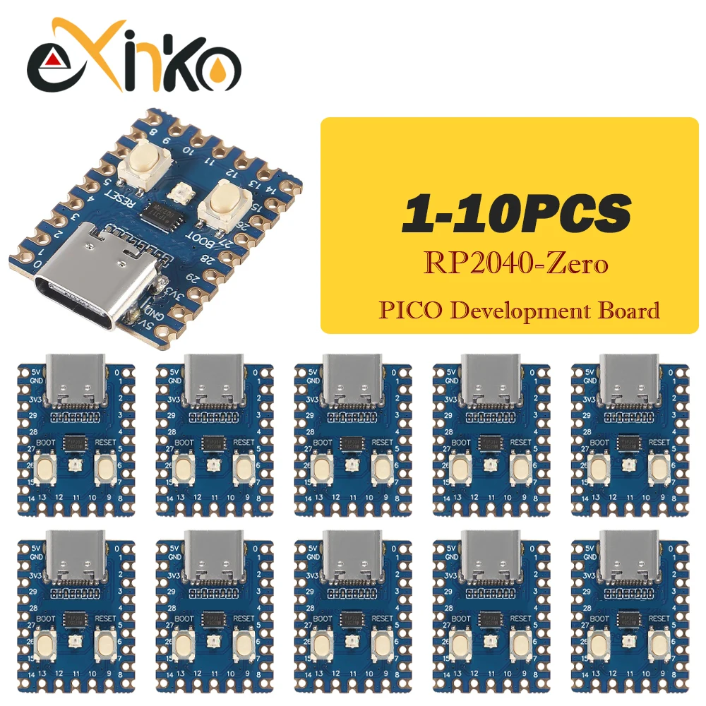 1-10 Uds Raspberry Pi RP2040-Zero microcontrolador PICO Placa de desarrollo RP2040 procesador Cortex M0 + de doble núcleo 2MB Flash