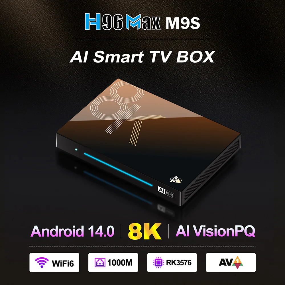 H96 MAX M9S AI VisionPQ TV Box Android14 Rockchip RK3576 Quad Cortex A72 + A53 compatible con supresolución 8K decodificación de vídeo Wifi6 - imagen 3
