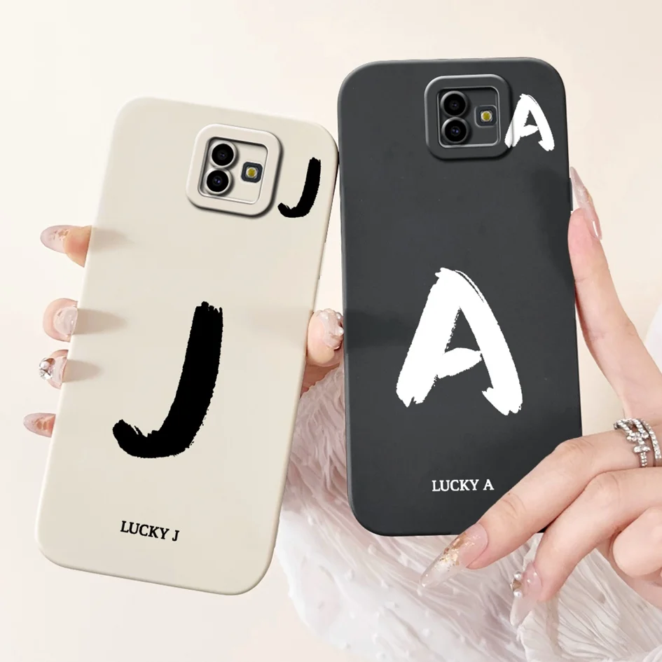 Para Samsung Galaxy J6 Plus 2018 funda J610 J610F letras de la suerte funda protectora de lente de silicona suave para Samsung J6 J6 + 2018 parachoques
