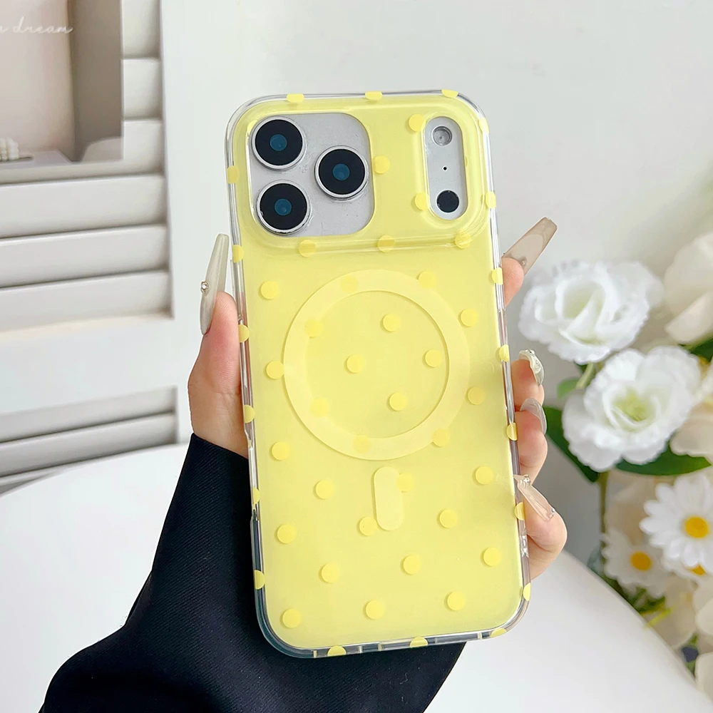 Para iPhone 17 Pro Max para Magsafe funda de moda lunares cubierta de carga magnética para iPhone 13 14 16 Plus 15 Pro Max Air funda - imagen 5