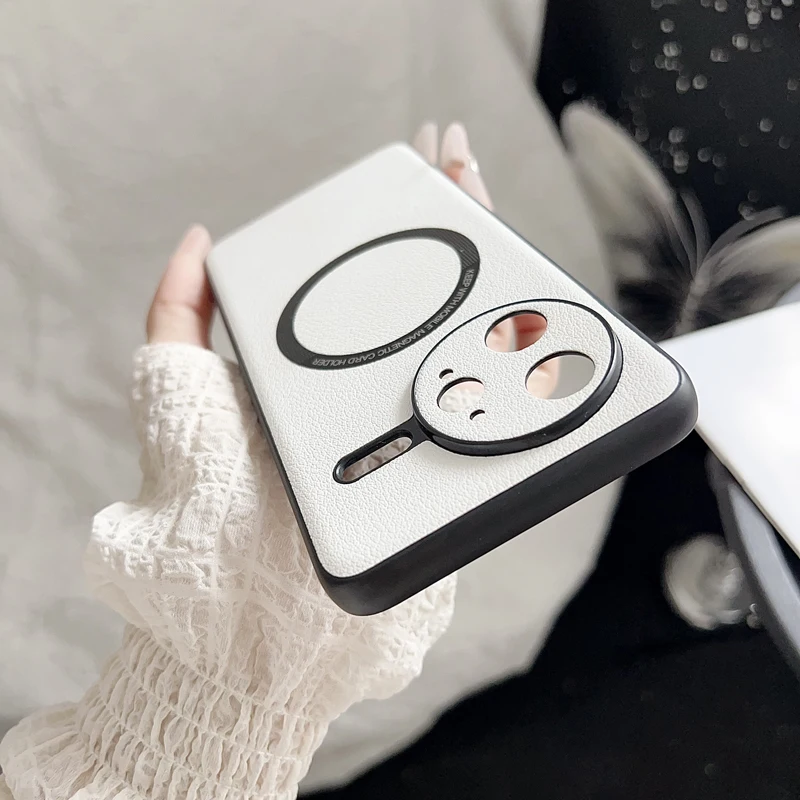 Para Xiaomi POCO F7 Ultra,F7 Pro funda magnética ELVEV Vintage piel-sentir cuero PU + funda trasera de teléfono con succión de PC dura - imagen 4