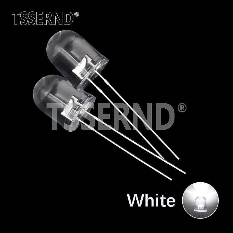 10 Uds F10 10mm LED 5 colores rojo azul amarillo verde blanco transparente 20mA 0,75 W lámpara de diodo emisor de luz LED redonda ultrabrillante - imagen 2