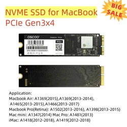 OSCOO SSD interno para MacBook Air, Pro e iMac