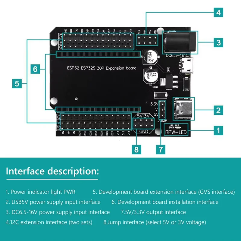 Placa de desarrollo ESP32, módulo inalámbrico WiFi Bluetooth, consumo de energía ultrabajo, doble núcleo, 30 pines, ESP32-WROOM-32S 32D ESP 32 - imagen 4