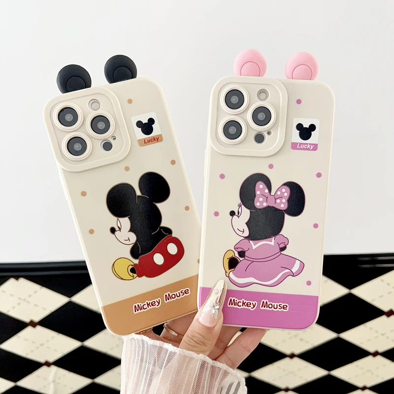 Para Samsung Galaxy A12 A11 A71 A51 A52 A22 A02s A32 A13 A53 A03s A04s A20s A33 A73 A23 asiento trasero Minnie funda con cuerda de soporte - imagen 3