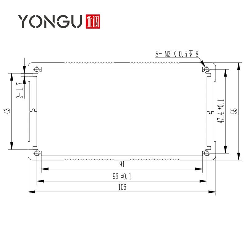 Caja de proyectos electrónicos, equipo de soldadura, carcasa de aluminio Industrial, tipo dividido, caja de instrumentos de Metal personalizada, H19, 106x55MM - imagen 2