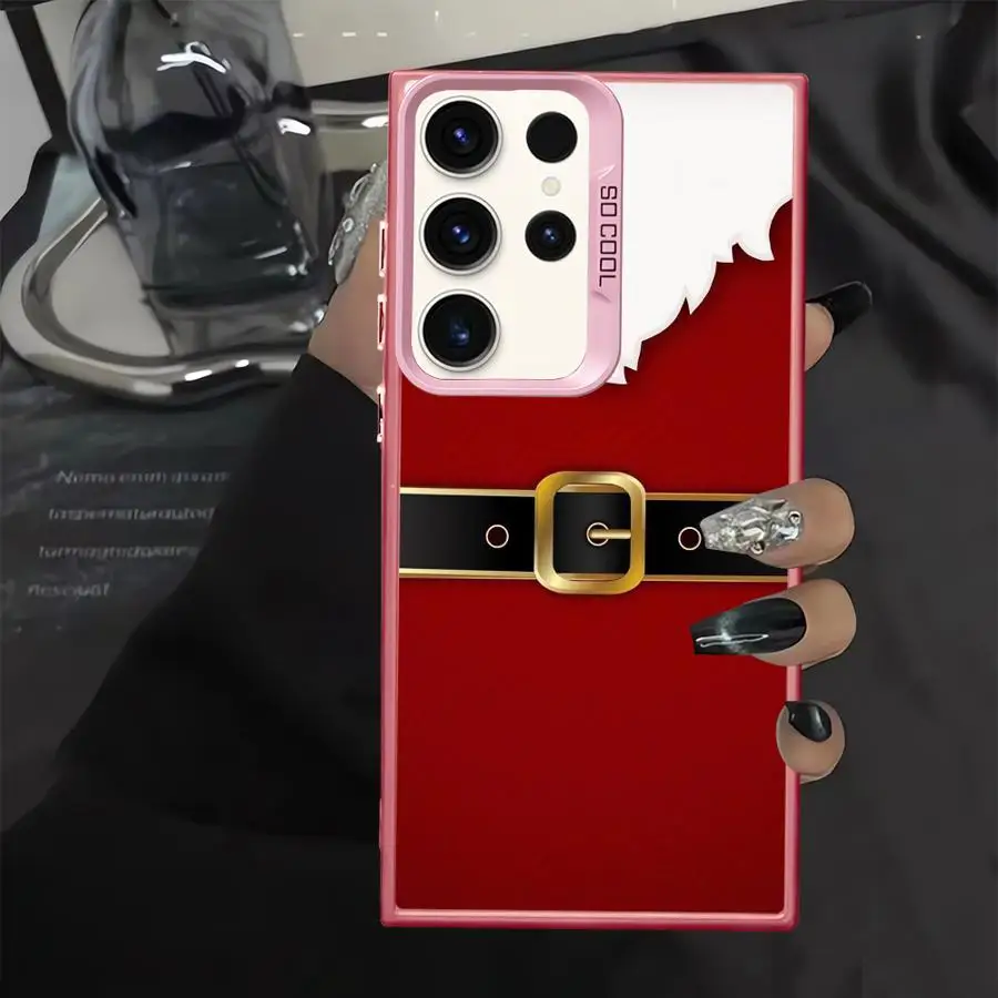 Funda trasera de teléfono para Samsung Galaxy S23 S22 S24 FE Note 20 Ultra S21 S23 S20 Plus S25 Navidad Papá Noel - imagen 3