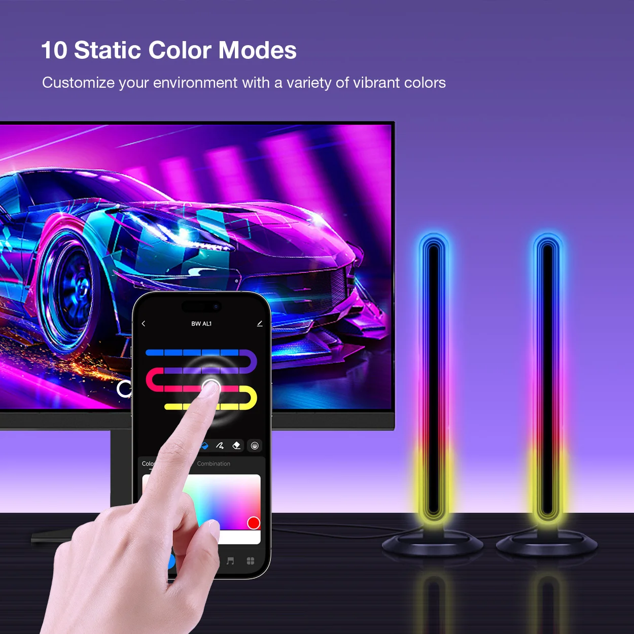 BliitzWolf BW-AL1 y nuevo CML4 RGB ESports, luz ambiental de escritorio, monitores LED para videojuegos, accesorios, Control inalámbrico por aplicación para PC - imagen 4