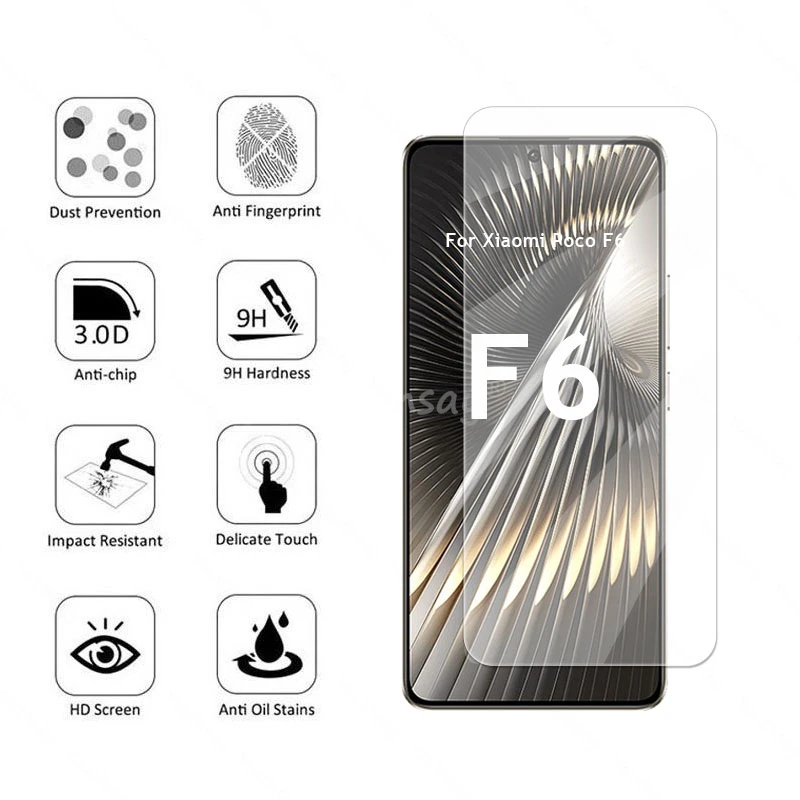 For Xiaomi Poco F6 Glass Poco F6 Tempered Glass Phone Screen Protector Tempered Film 9D Camera Film Poco F6 Glass - imagen 3