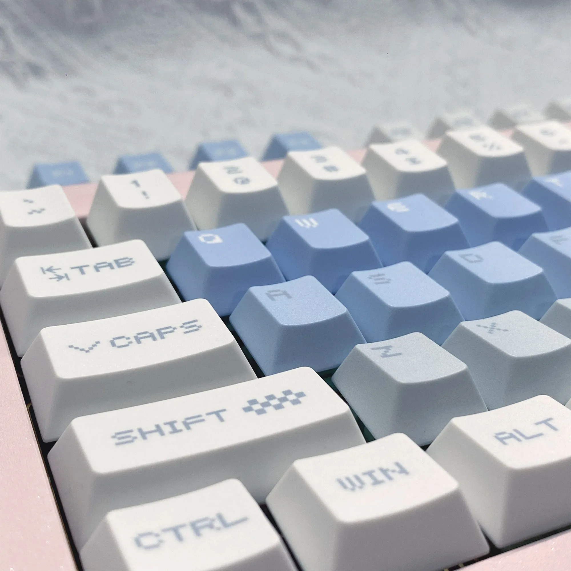 Snow Future-Juego de teclas con tema de píxel azul, perfil de cereza PBT, teclas originales personalizadas hechas a mano para regalo de teclado mecánico - imagen 3