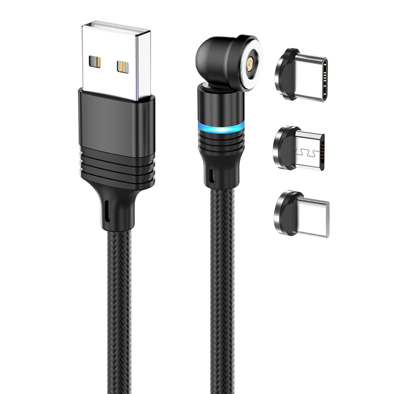 CQXSMAX-Cable magnético giratorio de 540 grados, Cable Micro USB tipo C para iPhone 13, 12 Pro, Xiaomi - imagen 4