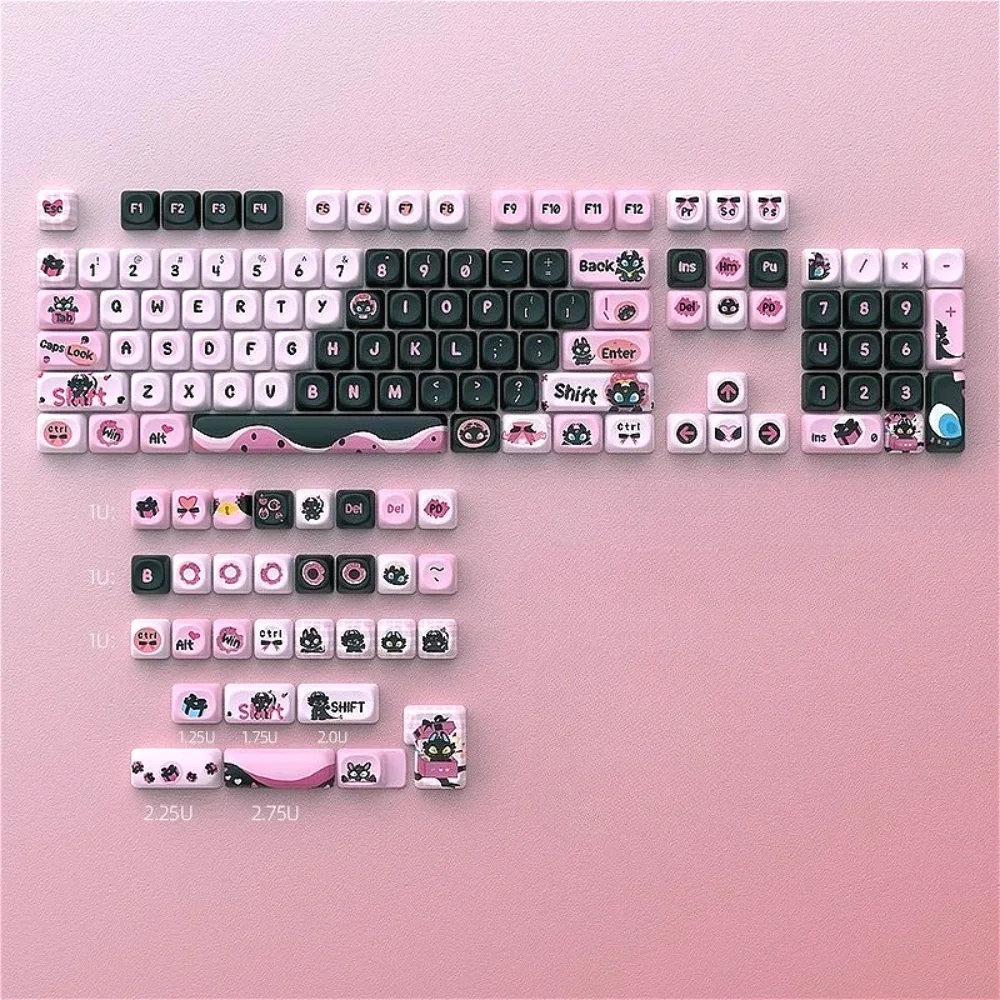 Juego de teclas Little Black Dragon PBT, bonita cereza MOA personalizada para teclado mecánico para juegos 60/64/84/98/108, interruptor MX - imagen 2