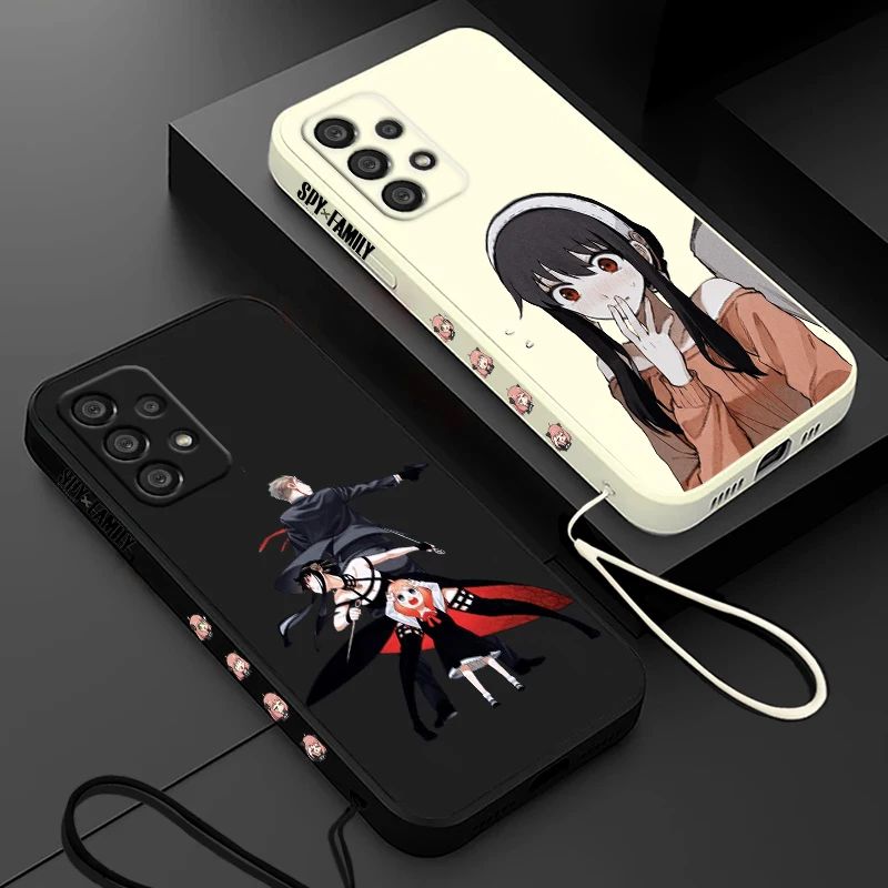 SPY X FAMILY Funda de teléfono para Samsung, A55, A53, A33, A52, A32, A71, A51, A21S, A35, A25, 5G, cuerda líquida izquierda - imagen 4