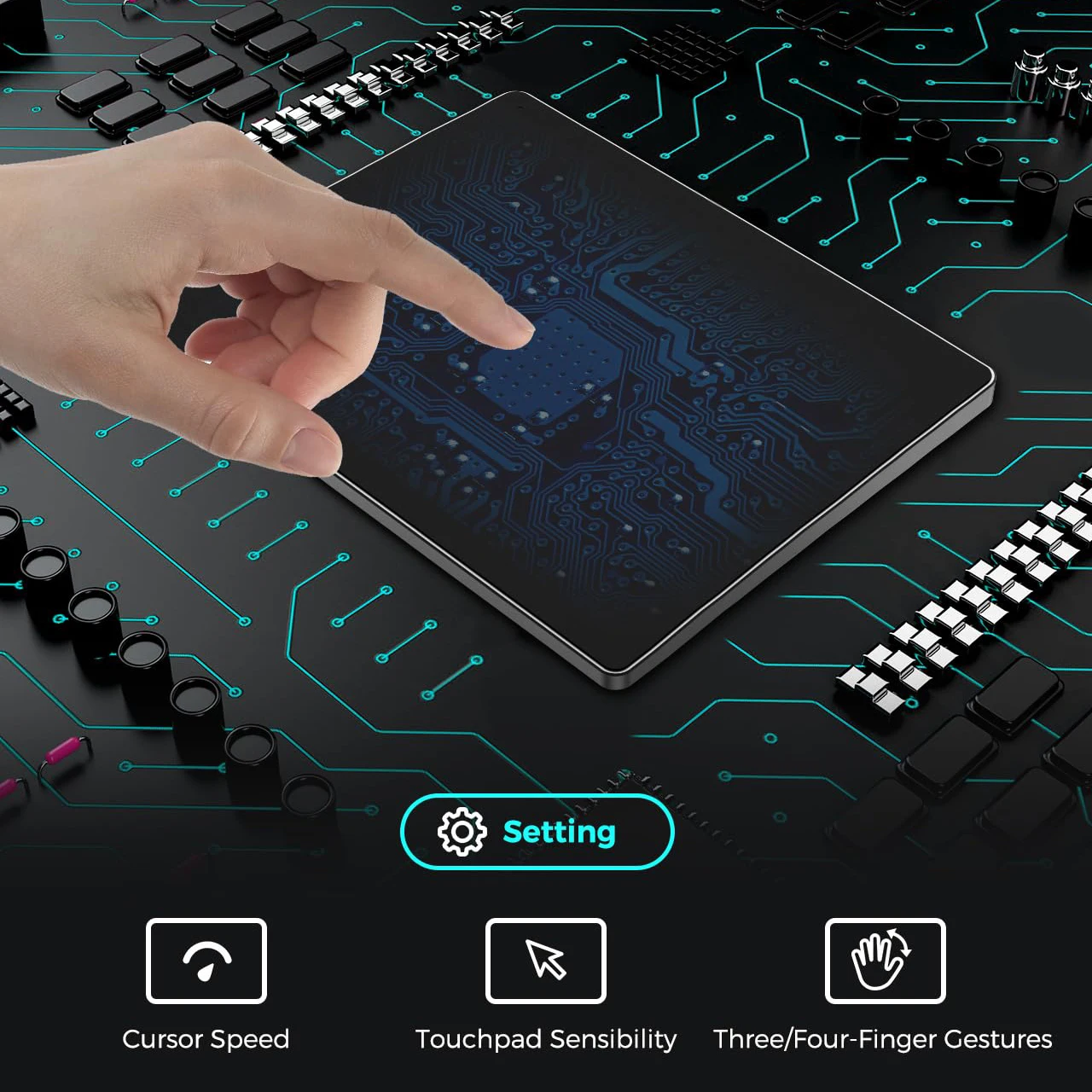 Trackpad: con cable, USB-C, alfombrilla de ratón de aluminio funciona con Windows 10/11 - imagen 2