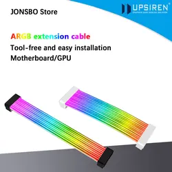 Placa de luz ARGB plegable UPSIREN, adecuada para tarjeta gráfica 24 pines/8 pines/2x8 pines/12VHPWR/tira de luz decorativa de placa base