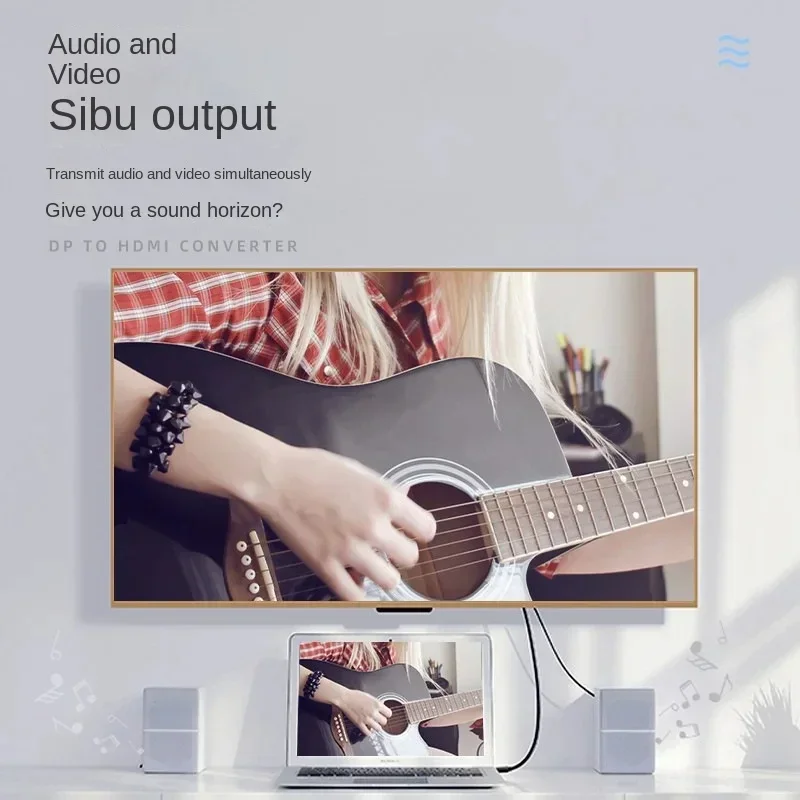 Cable 4K DisplayPort a HDMI, puerto de visualización, Cable de Audio y vídeo para ordenador portátil, Monitor de proyector HDTV, adaptador DP a HD de 1,8 m - imagen 4