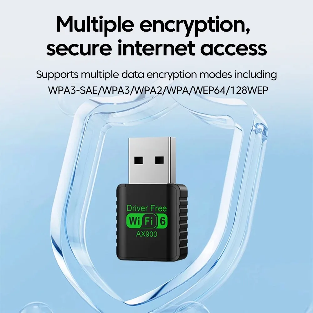 Adaptador WIFI 6 tarjeta de red AX900 2,4G y 5GHz recepción de señal de doble banda Dongle USB para controlador de ordenador portátil receptor Wlan inalámbrico gratis - imagen 3