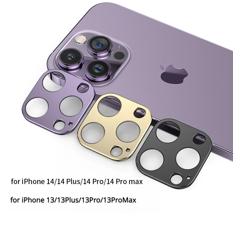 Protector de lente de cámara trasera de Metal de aluminio para iPhone 14 13 Pro Max 14Plus 13Plus cubierta de lente Protector de pantalla película de anillo de lente