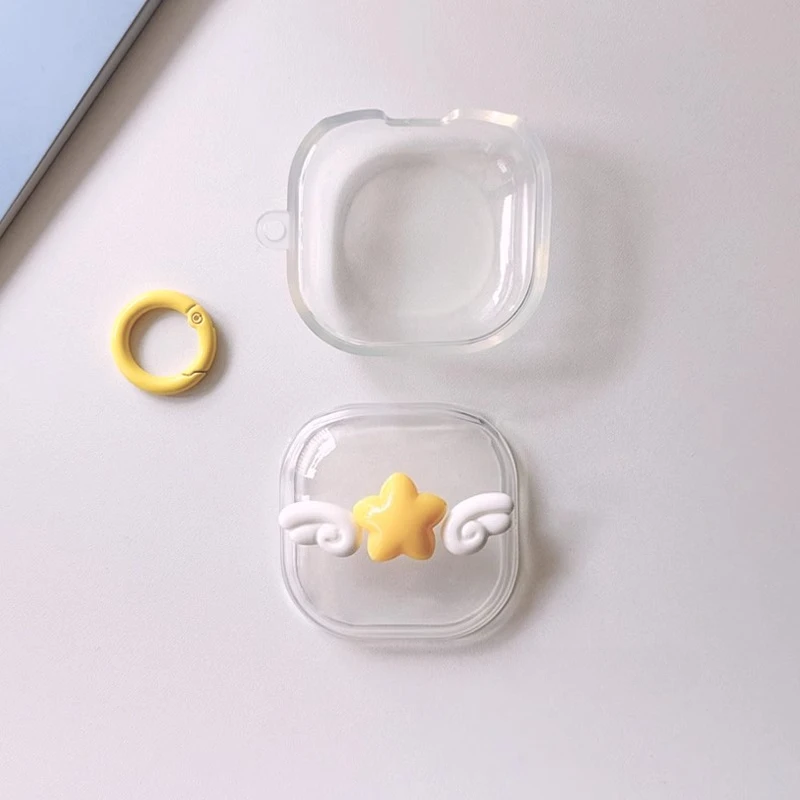 Lindo claro ﻿ Funda anticaída para auriculares Samsung Galaxy Buds 2/Buds2 pro/Buds pro/Buds live/Buds FE con llavero - imagen 5