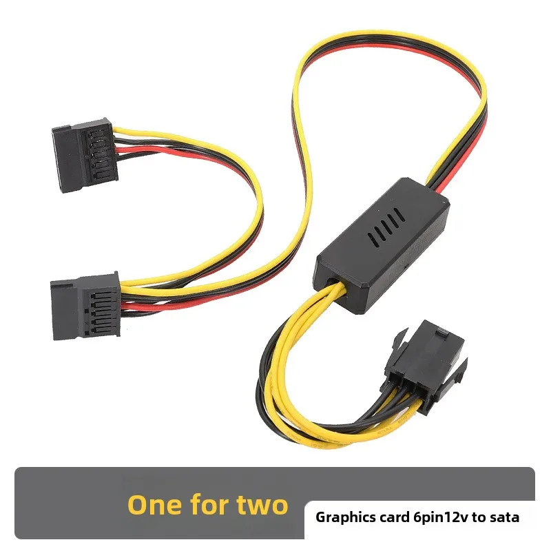 Nueva tarjeta gráfica Cable para disco duro Cables de alimentación de disco duro SATA de 6 pines adaptador de 12V 1 2 3 4 SATA 12V Molex Cable grande de 4 pines - imagen 2