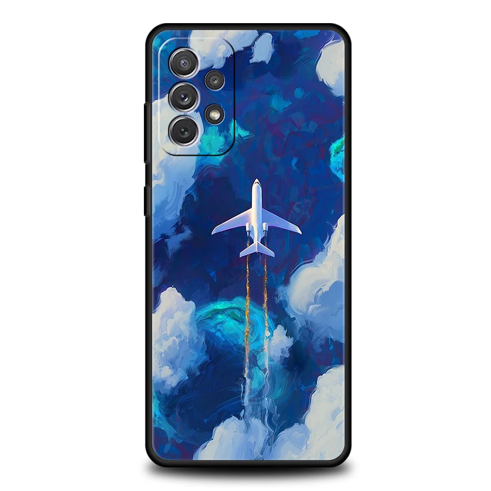 Funda de teléfono para Samsung A15 A13 A35 A55 A51 A71 A41 A31 A21S A03S A05 A17 A23 A25 A33 A53 A73 5G A07 4G, funda con patrón de avión - imagen 5