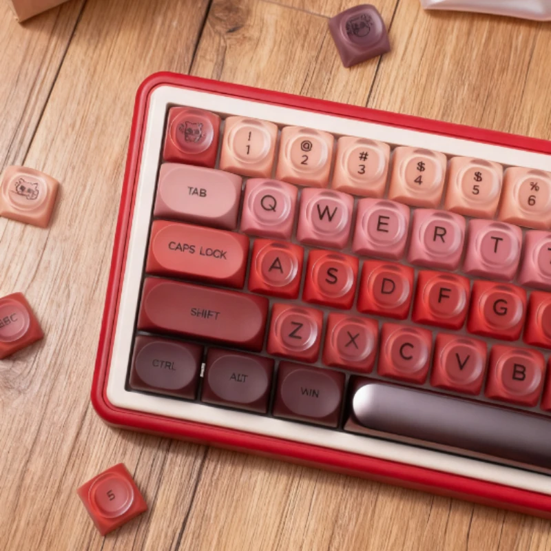 HOA Foundation-teclas de teclado mecánico para mujer, color rosa/azul/verde, PBT + PC, bonita gorra de bola para juegos, periférico de escritura personalizado para oficina - imagen 5