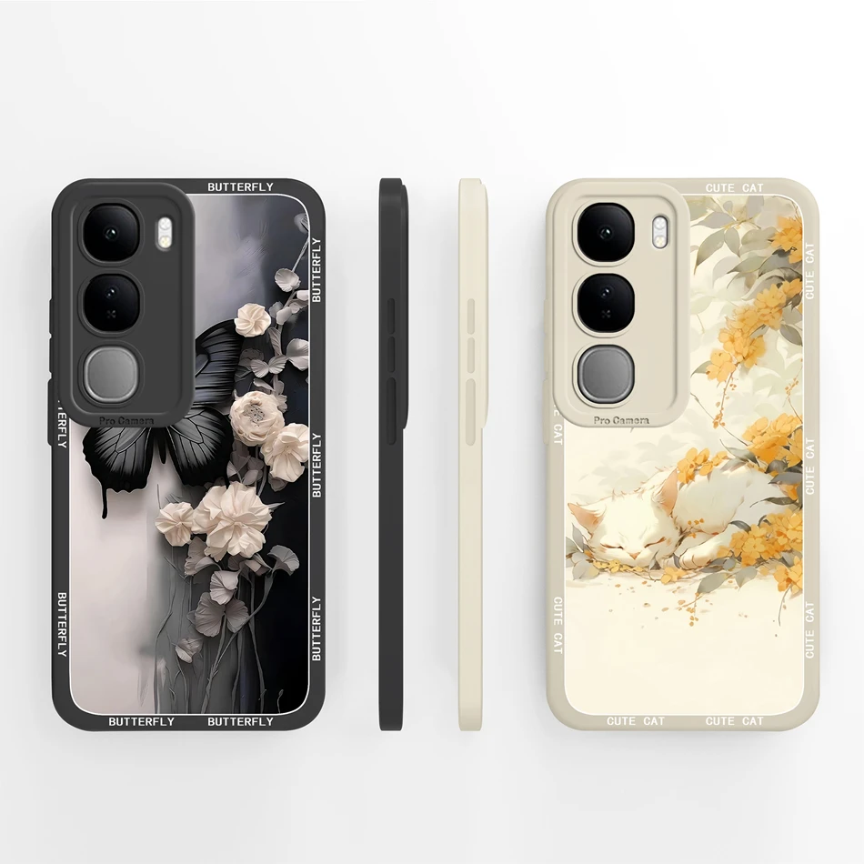 Para Vivo Y200 Y200i Y200E Y200T Funda de teléfono de moda para Vivo Y 200 Funda trasera protección completa Funda de silicona líquida suave - imagen 2