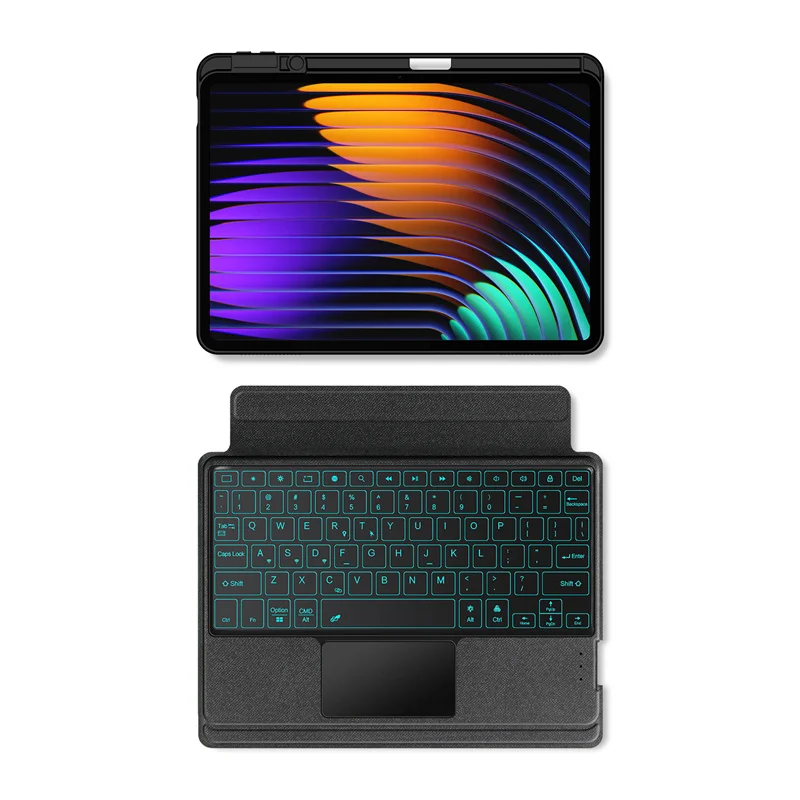 Funda con teclado desmontable magnético para Xiaomi Pad 7/Xiaomi Pad 7 Pro, funda de 11,2 pulgadas con teclado retroiluminado, panel táctil, ranura para lápiz - imagen 4