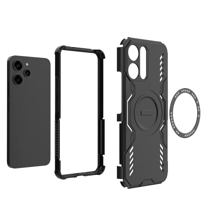 Para funda Redmi 12 funda Redmi 12 Capa a prueba de golpes Color armadura teléfono parachoques trasero atracción magnética Adsorción Fundas Redmi 12 - imagen 2