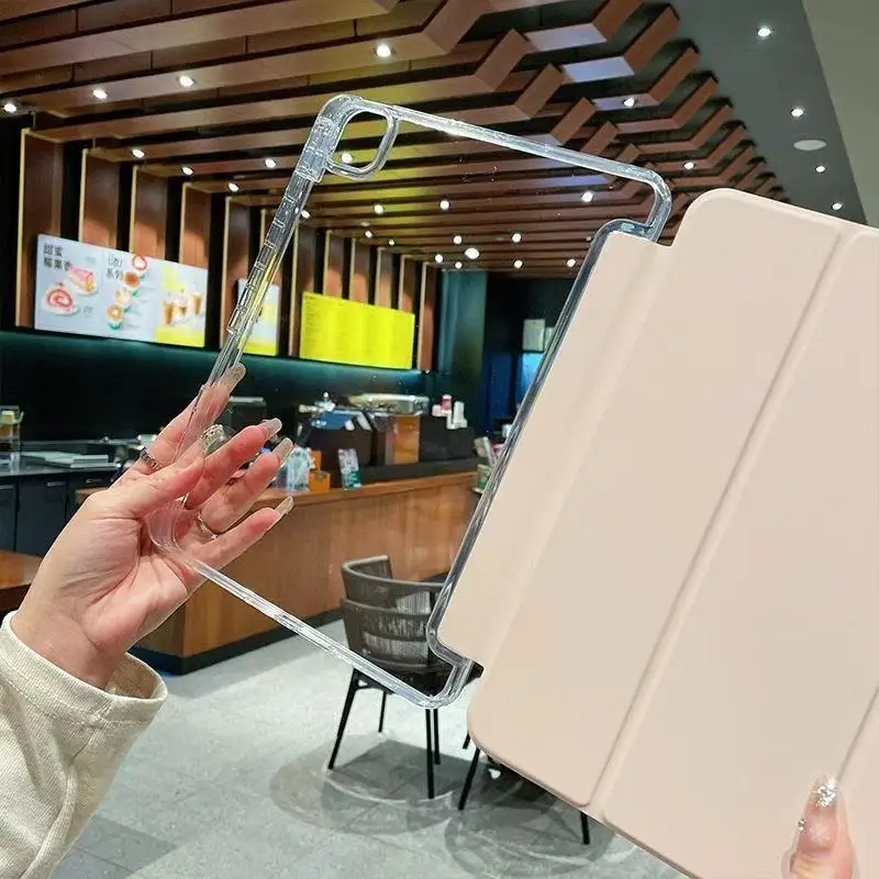 Funda para tableta Lenovo Tab M11 TB330FU con portalápices, soporte plegable, cubierta dura transparente acrílica, funda Xiaoxin Pad 2024, 11 pulgadas - imagen 4