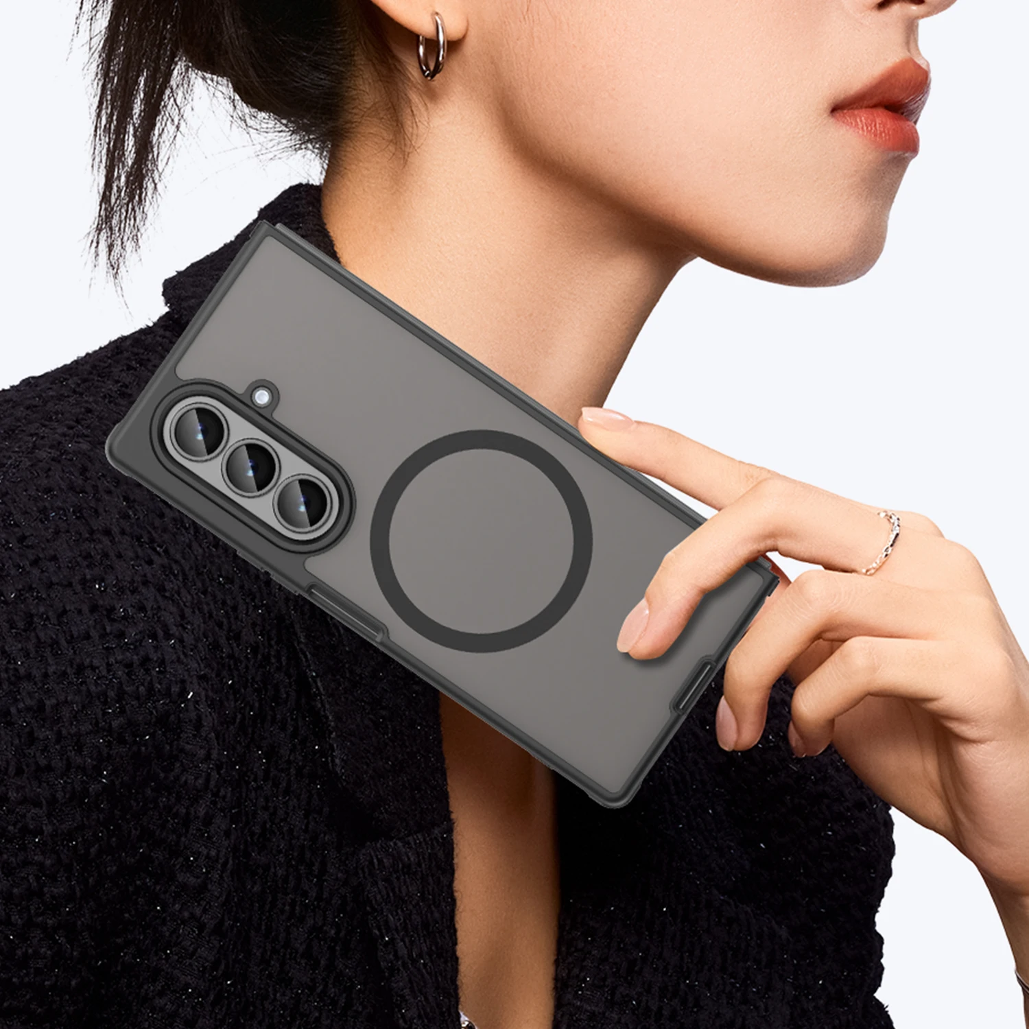 Fundas Z Fold7 de lujo, funda Magsafe mate delgada con borde, funda protectora colorida para Samsung Galaxy Z Fold7, anticaída, 4 esquinas/Busi - imagen 3